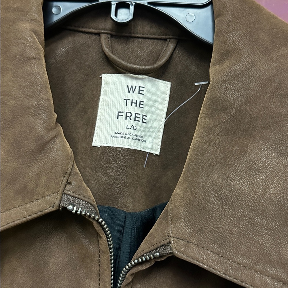 We the Free People River Faux Suede Jacket Size Large - Picture 6 of 9